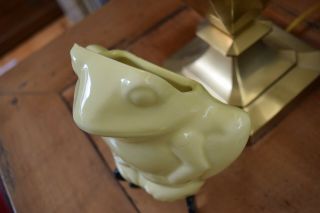 Vintage McCoy Yellow Frog Toad wall pocket Signed USA 7