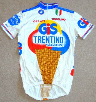 Near - Perfect Vintage 1985 Gis Gelati Team Jersey.  Castelli 42 " Circumference