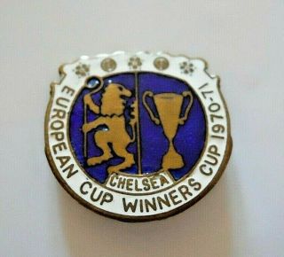 Vintage Chelsea Football Club Enamel Badge European Cup Winners 1970 - 1971