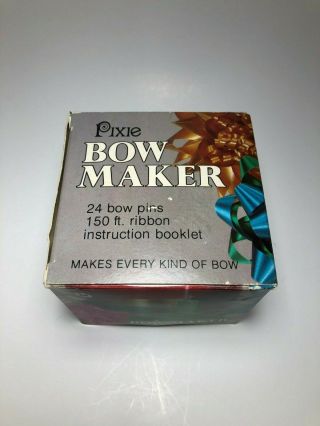 Vintage 1985 Pixie Bow Maker With Ribbons And 100,  Pins