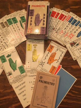 B.  P.  Grimaud Vintage Palmistry Moon Hand Tarot Cards