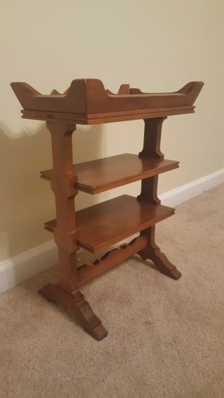 Vintage Tell City Chair Co.  Small Side Table W Tray Bedside Table Andover