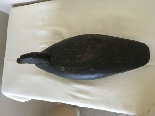 Vintage Black Duck Decoy Solid Wood,  Old,  Worn Paint. 3
