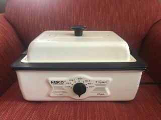 Vintage Nesco American Harvest 4 Quart Roaster Oven Silver Model 4804