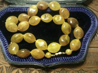 Vintage Faux ? Amber Bead Necklace
