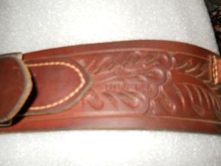 Vintage Hunter 3155 Tooled Leather Cartridge Gun Belt 44 Mag 45 Colt Med 30 - 38 "