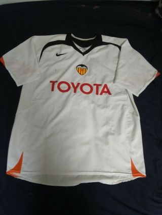 Vintage Valencia Cf Home Football Shirt 2004 - 2005 Size Xl