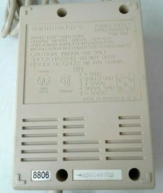 Commodore Amiga PSM - 500 Power Supply Input 117V 60Hz 80VA Output 5V 4.  3A 4
