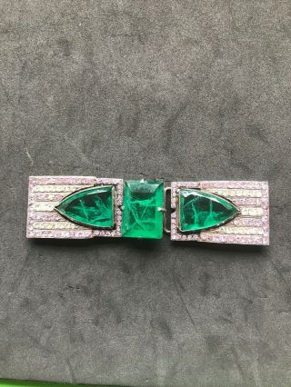 Vintage Jewellery Art Deco Suffragette Colour Belt Buckle (z1)