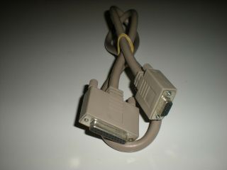 Amiga To 9 - Pin " D " Female Monitor Video Rgb Cable.  Molded.  Thumb Screws.