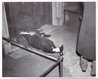 Large Vintage Silver Photo 1957 Chicago Crime Dead Mafia Sonny Michas