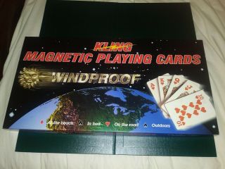 Vintage Kling Magnetic Playing Cards & Game Board Windproof Made Usa Complete