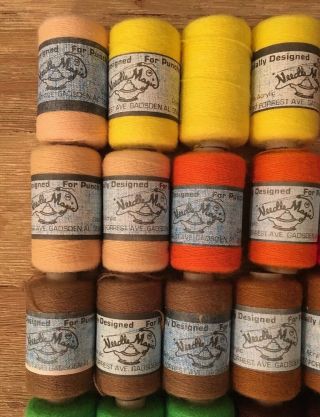 VTG Lof of 64 Needle Magic Acrylic Yarn Thread - Needle Punch Craft Embroidery 4