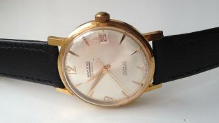 MENS VINTAGE RAMONA AUTOMATIC 25 JEWELS GOLD PLATED SWISS MADE CALENDAR WATCH 2