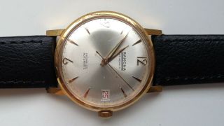 MENS VINTAGE RAMONA AUTOMATIC 25 JEWELS GOLD PLATED SWISS MADE CALENDAR WATCH 6