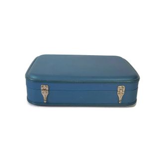 Vintage Blue Suitcase 1960s Luggage Burlesque Case Valise 3