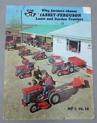Vintage Massey Ferguson Lawn And Garden Tractors Mf 7,  10,  12 Old Sales Brochure