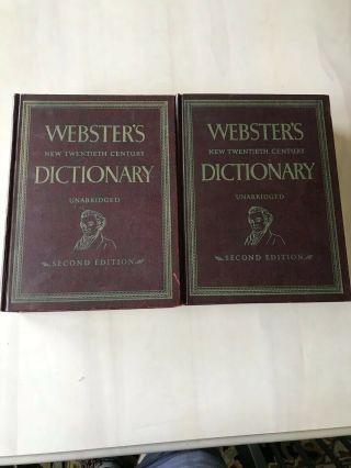 1966 Websters Twentieth Century Dictionary Vintage 2nd Edition Volumes 1 2