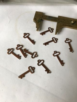 72 Vintage Copper Coated Skeleton Key Charms