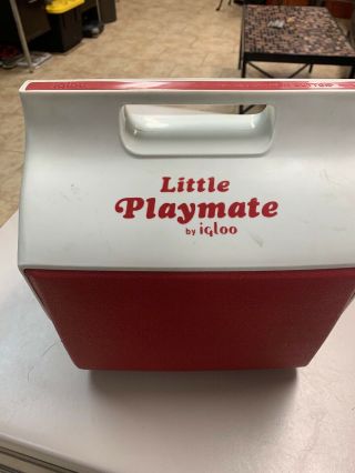 Vintage Igloo Little Playmate Cooler Lunchbox 6 Pack Red & White 1985