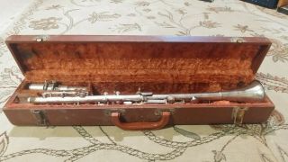 Vintage Brighton Metal Clarinet With Case And Mouthpiece