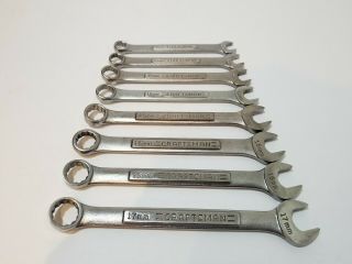 Vintage Craftsman Usa Metric Combination Wrench Set 10mm - 17mm Va Series 12 Pt