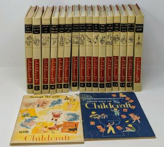 Childcraft Books 1954 Vtg Complete Set 15 Volumes Illustrated Early Education