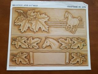 Vtg Craftaid Horse Leather Wallet Billfold & Matching Belt Pattern Template 6579