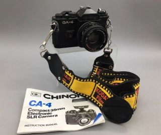 Vintage Chinon Ce - 4 35mm Camera With Auto Chinon 1:1.  9 50mm Lens - Fast Ship D25
