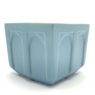 Vintage Cp Usa Pottery Planter Pastel Blue Square Shape Art Deco Design