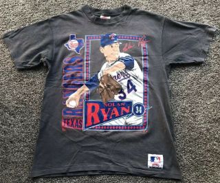 Vintage Texas Rangers Nolan Ryan T - Shirt Size Large (1991)