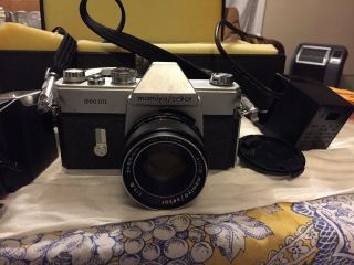 Vintage Mamiya/sekor 1000 Dtl 35mm Camera W/honeywell Flash,  Case,  Accessories