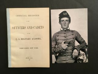 1858 George A.  Custer,  Usma West Point,  Cadet Register,  Civil War General