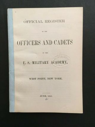 1858 George A.  Custer,  USMA West Point,  Cadet Register,  Civil War General 2