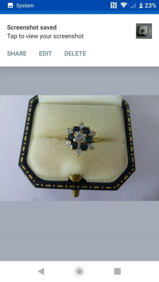 Vintage 9ct Gold Hallmarked 375 Blue Sapphire & Zircon Ring Size M Not Scrap