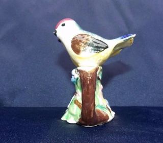 Vintage Birds on Perch Salt and Pepper Shakers Flowered Branch Colorful Ceramic 3