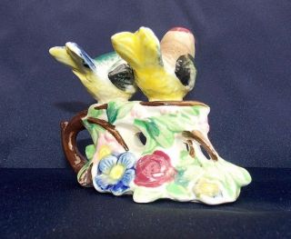 Vintage Birds on Perch Salt and Pepper Shakers Flowered Branch Colorful Ceramic 5