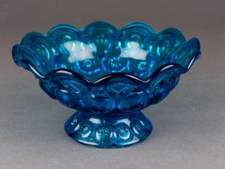 Vintage L.  E.  Smith Colonial Blue Moon and Stars Footed Compote Candy Dish Bowl 2