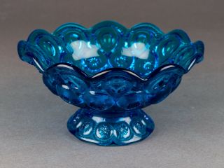 Vintage L.  E.  Smith Colonial Blue Moon and Stars Footed Compote Candy Dish Bowl 3