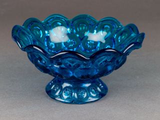 Vintage L.  E.  Smith Colonial Blue Moon and Stars Footed Compote Candy Dish Bowl 4