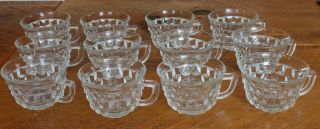 12 VINTAGE CLEAR FOSTORIA AMERICAN PUNCH CUPS FLARED RIM 
