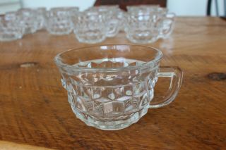 12 VINTAGE CLEAR FOSTORIA AMERICAN PUNCH CUPS FLARED RIM 