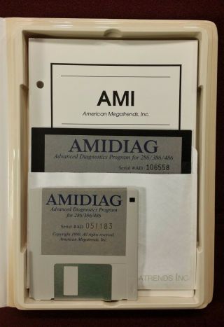 AMIDIAG Advanced Diagnostic Utility 286,  386,  & 486 IBM & compatibles 5.  25 