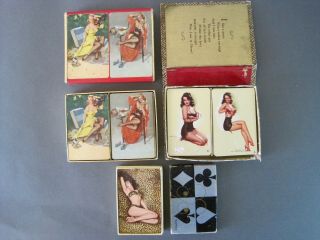 Five Decks Of Vintage Elvgren - Macpherson - Al Moore Pin - Up Playing Cards