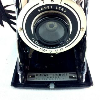 Vintage Eastman Kodak Tourist Camera Kodet 86mm f/12.  5 Lens Flash Kodon Shutter 3