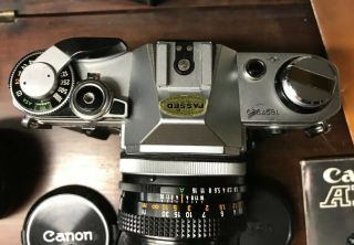 Vintage Canon AE - 1 Program 35mm Camera with Multi Lenses  Flash 3