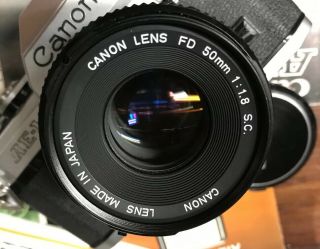 Vintage Canon AE - 1 Program 35mm Camera with Multi Lenses  Flash 5