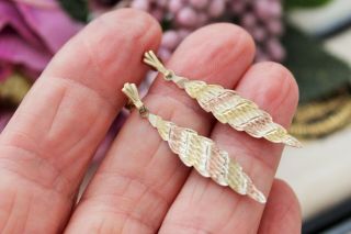 Vintage 9ct Gold Earrings - Very Lightweight And Delicate.