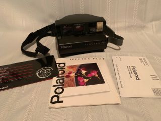 Vintage Polaroid Spectra Pro Instant Camera With Case And Manuals