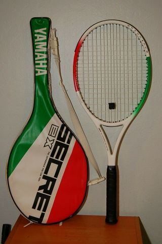 Vintage Yamaha Secret Ex Tennis Racquet,  Carbon Graphite 4 3/8 With Case